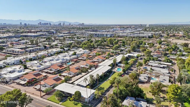 an aerial view of a city