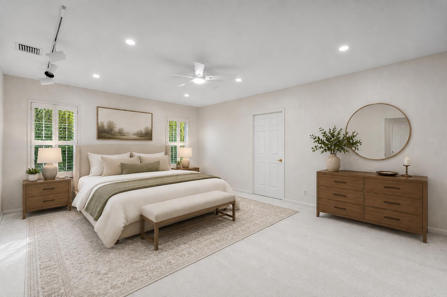 1851 Thatch Palm Drive Boca Raton, FL 33432 - Photo 36 of 70 a spacious bedroom with a large bed and a dresser