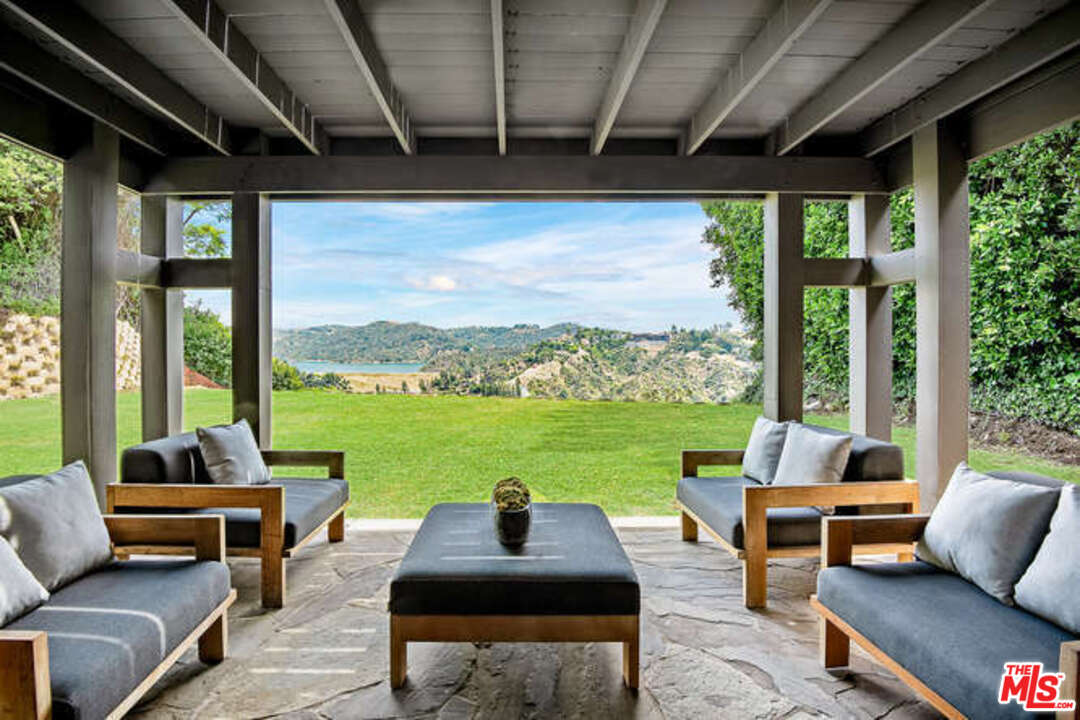 1374 Stradella Road Los Angeles, CA 90077 - Photo 21 of 47 a outdoor living space with furniture and garden view