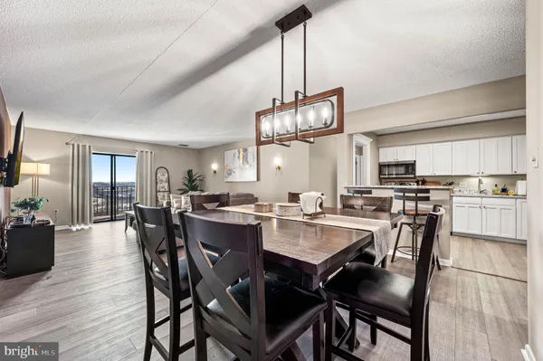 a view of a dining room and livingroom view