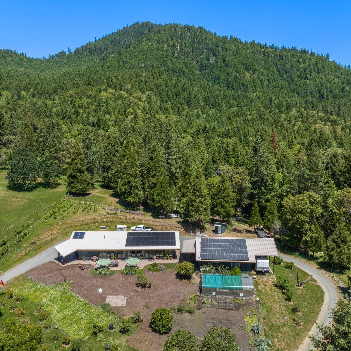 1104 Upper Cow Creek Road Azalea, OR 97410 - Photo 68 of 77 an aerial view of a house with a yard