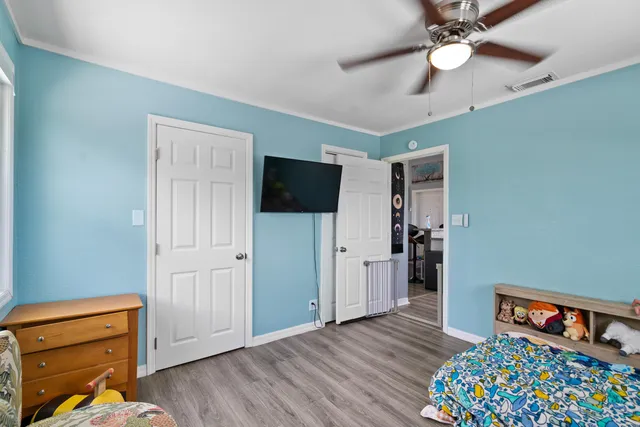 an aerial view of a house