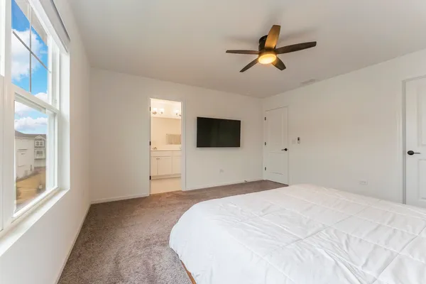a view of a livingroom with a flat screen tv