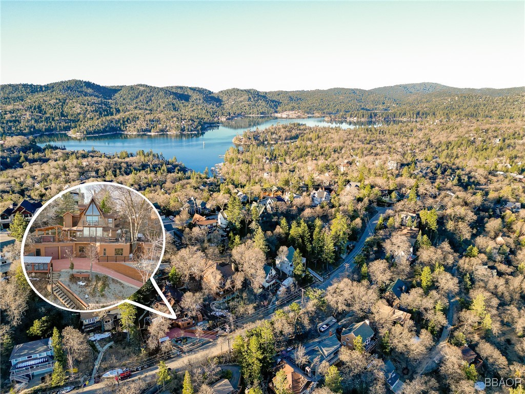 28971 Banff Drive Lake Arrowhead, CA 92352 - Photo 2 of 46 an aerial view of a house with a garden