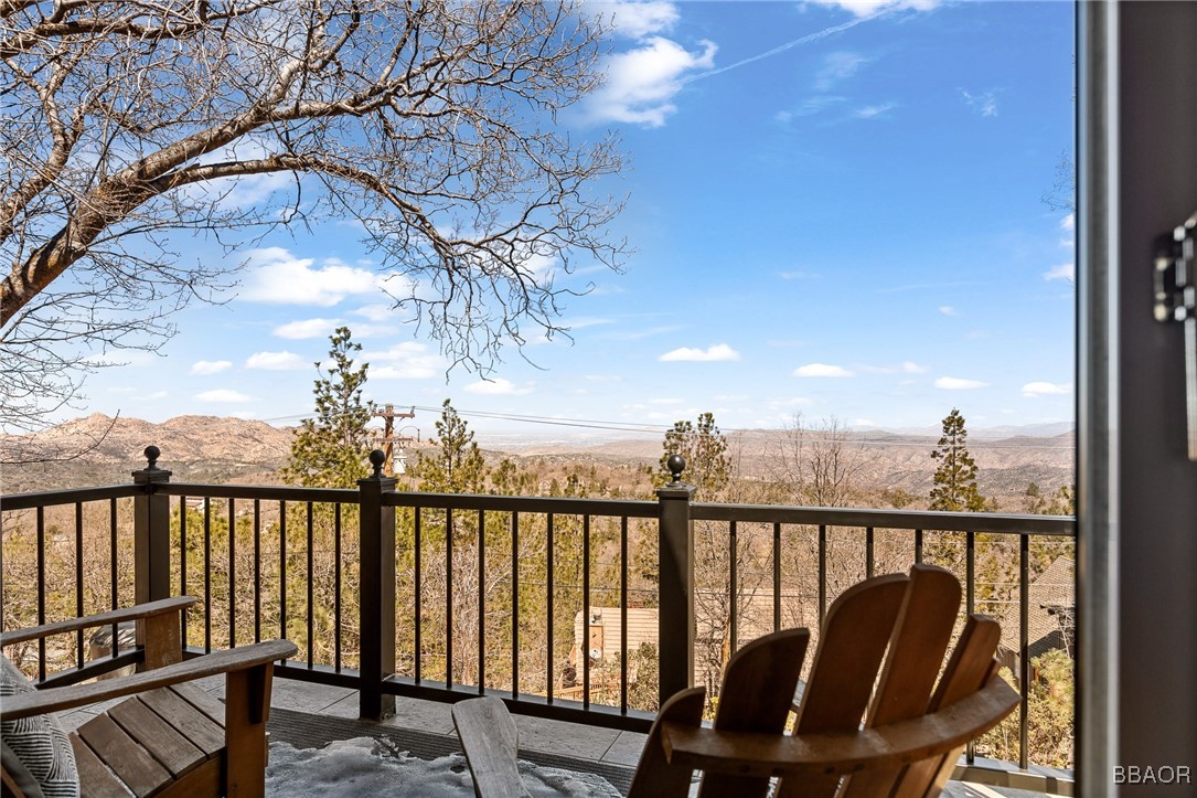 28971 Banff Drive Lake Arrowhead, CA 92352 - Photo 38 of 46 a view of a two chair in the balcony