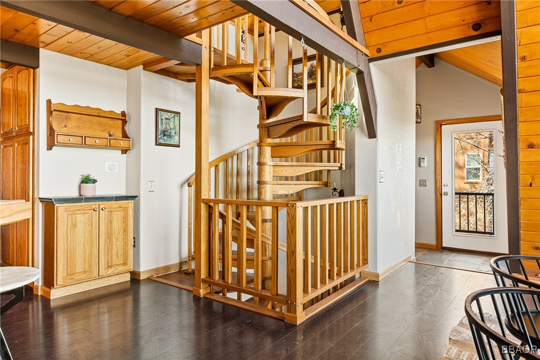 28971 Banff Drive Lake Arrowhead, CA 92352 - Photo 7 of 46 a view of entryway with wooden floor