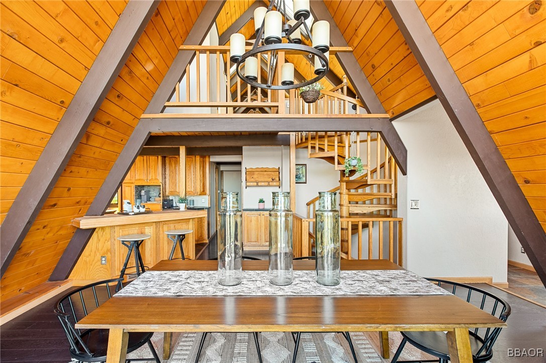 28971 Banff Drive Lake Arrowhead, CA 92352 - Photo 8 of 46 a view of balcony with furniture and wooden floor