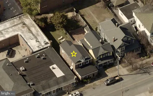 an aerial view of a fireplace with seating space