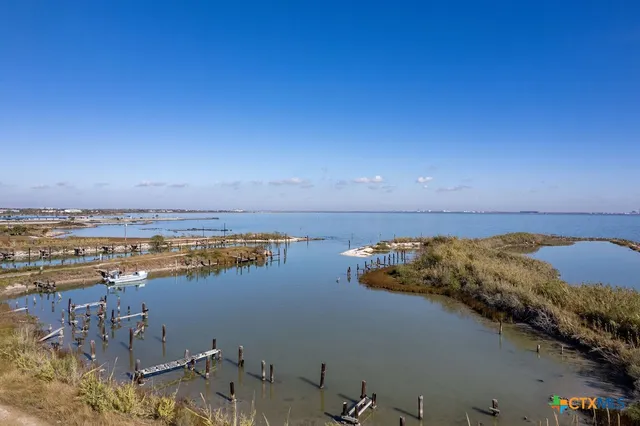 an aerial view of a ocean beach