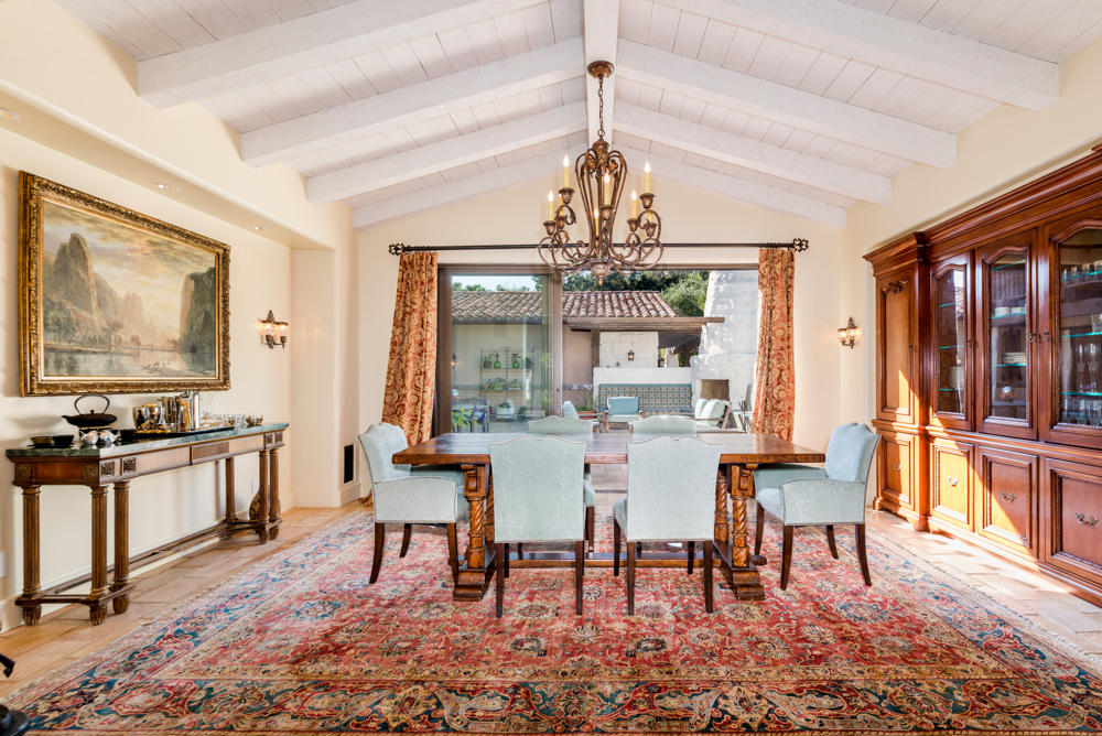 881 San Ysidro Lane Montecito, CA 93108 - Photo 25 of 78 a view of a a dining room with furniture window and wooden floor