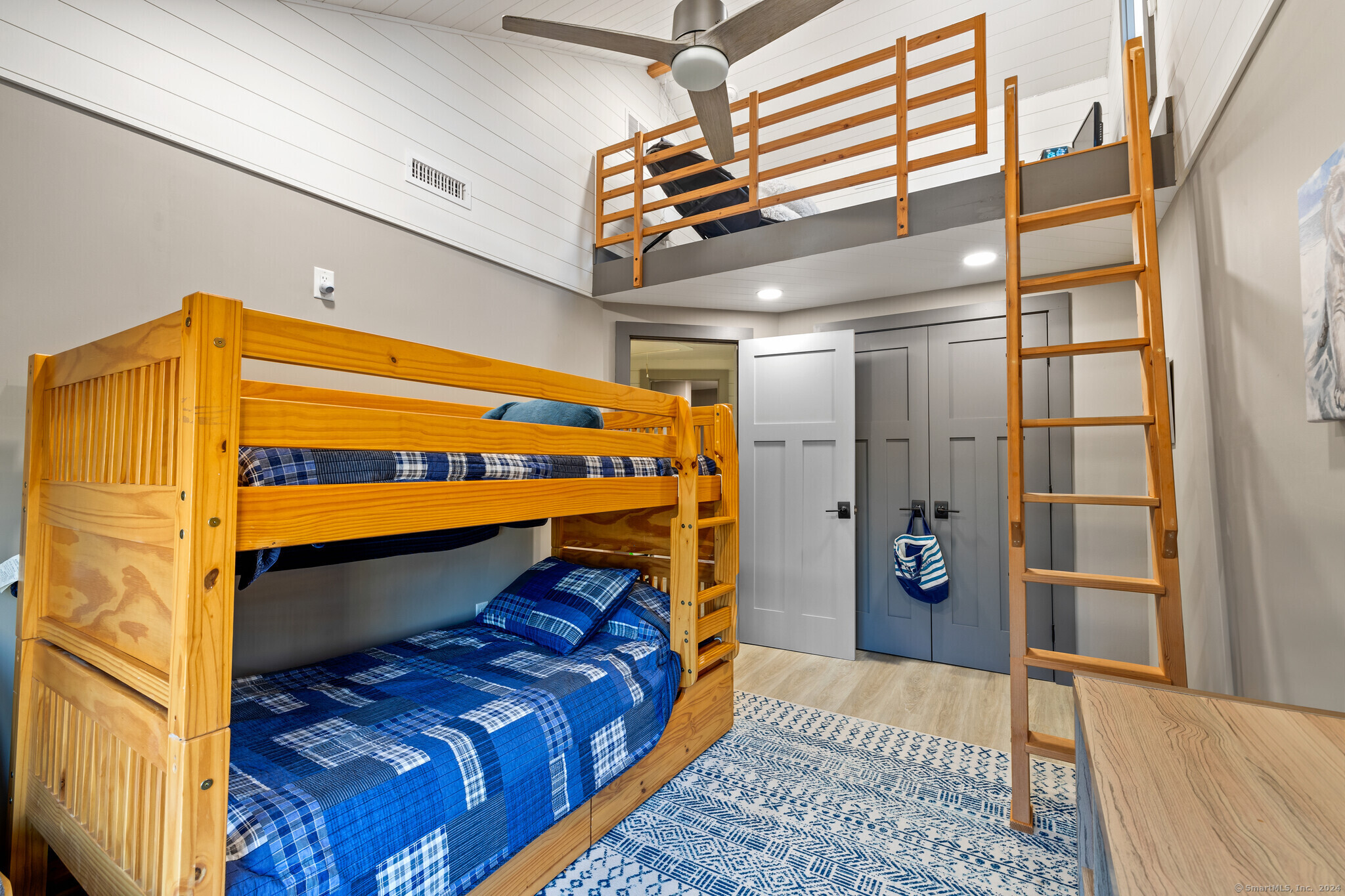 29 Sagamore Cove Road Branford, CT 06405 - Photo 14 of 32 Bedroom 2 with twin bunk beds and stairway to loft
