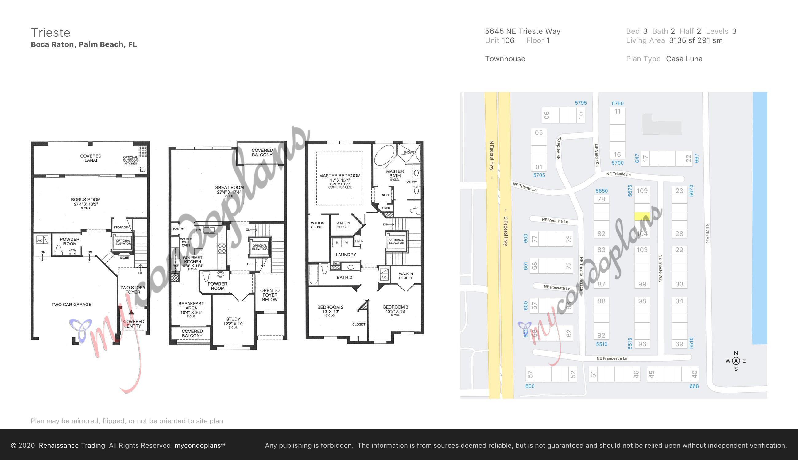 5645 Northeast Trieste Way Boca Raton, FL 33487 - Photo 36 of 36 Floor plan