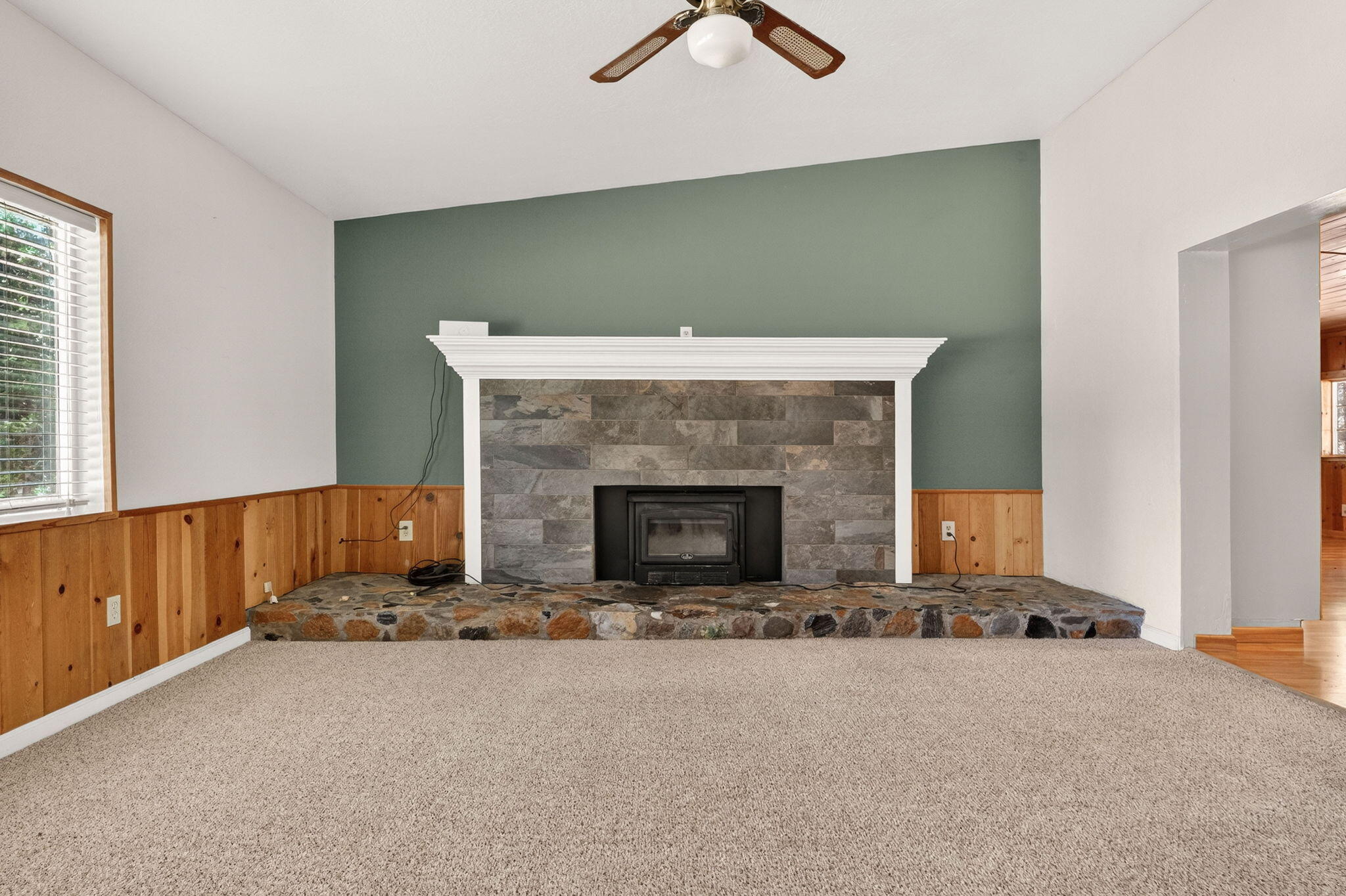 7682 Brokeoff Meadows Road Shingletown, CA 96088 - Photo 16 of 61 Living room fireplace