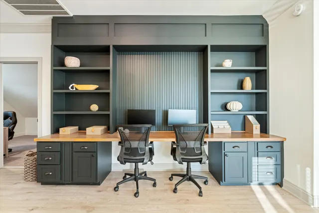 a view of a town with an ocean