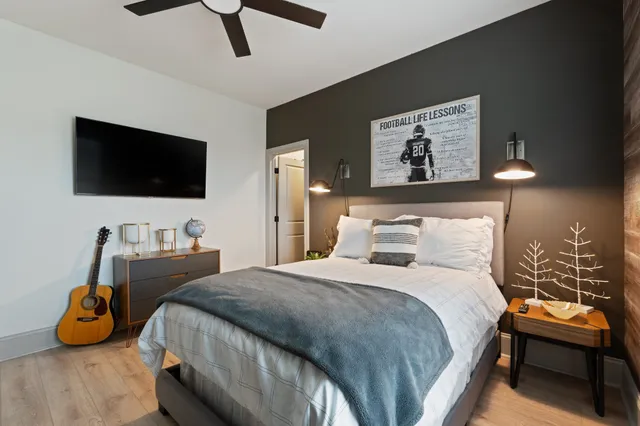 an aerial view of a house with a ocean view