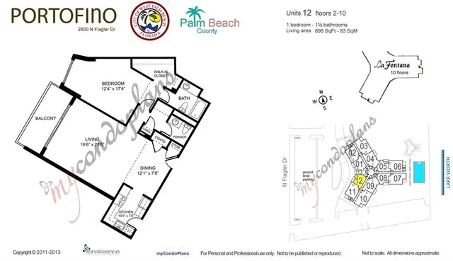 $2,400 | 2600 North Flagler Drive, Unit 512, West Palm Beach, FL 33407