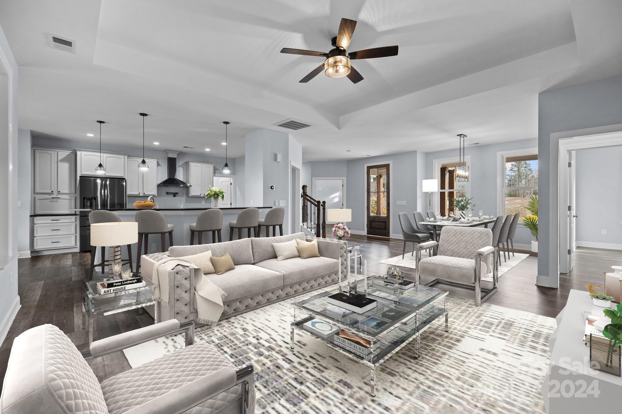 3067 Reservation Road Rock Hill, SC 29730 - Photo 12 of 45 a living room with furniture kitchen view and a chandelier