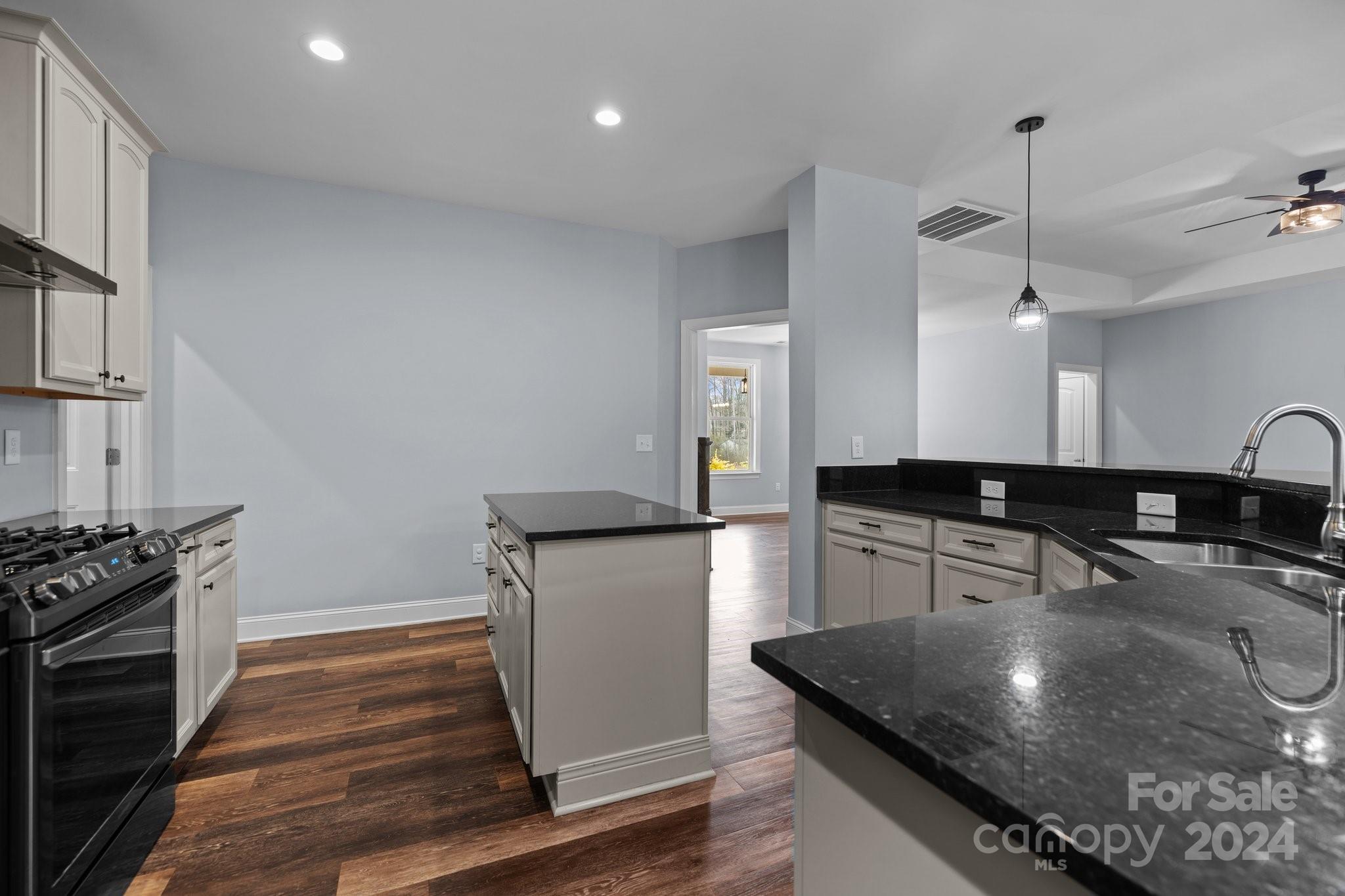 3067 Reservation Road Rock Hill, SC 29730 - Photo 19 of 45 a kitchen with stainless steel appliances granite countertop a sink a stove and a wooden floors