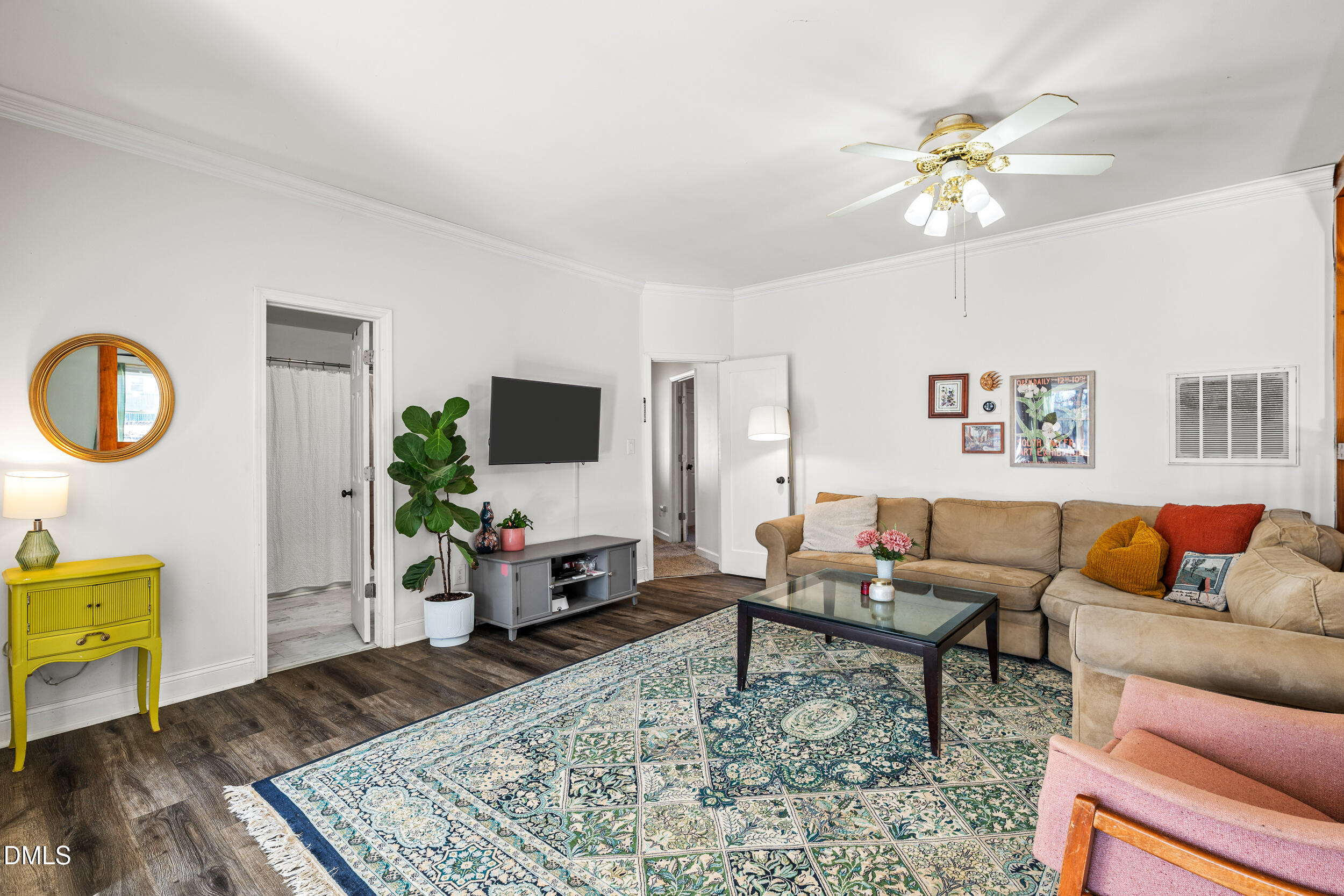 2618 Brame Road Greensboro, NC 27405 - Photo 28 of 64 a living room with furniture and a flat screen tv