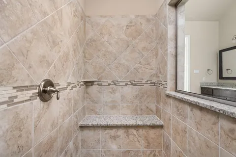 a bathroom with a shower