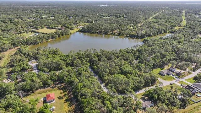 an aerial view of residential building and lake view