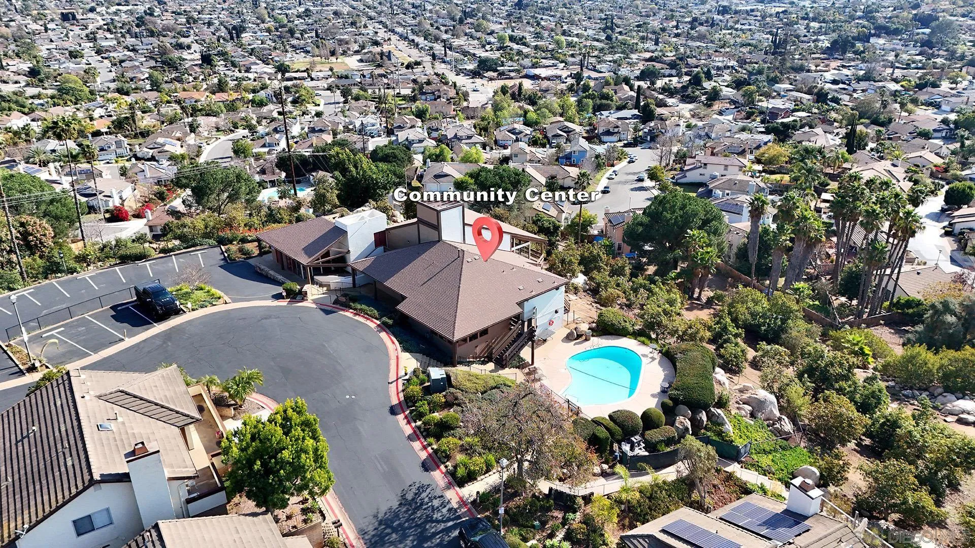 1960 Maverick Glen Escondido, CA 92027 - Photo 38 of 45 an aerial view of a house with a swimming pool yard and outdoor seating