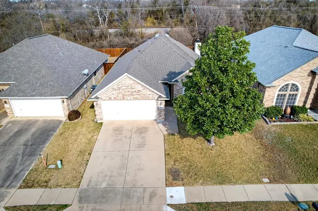 an aerial view of a house