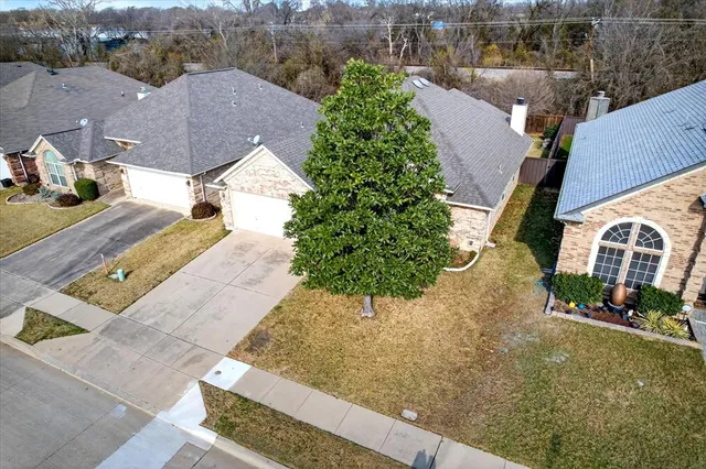 an aerial view of a house