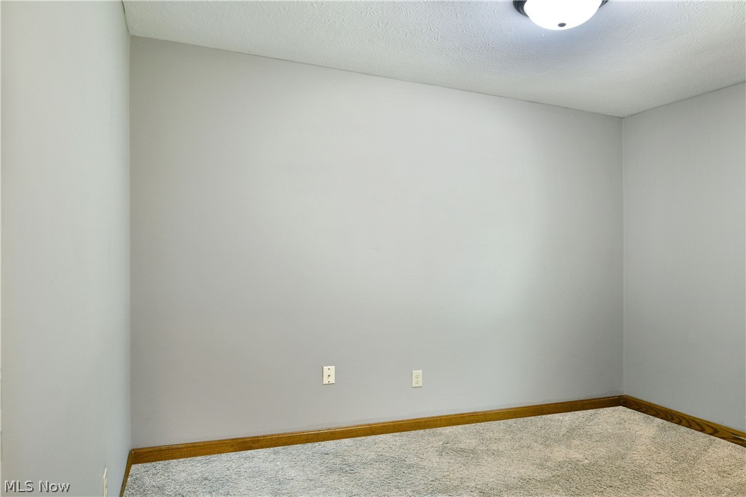754 Warner Road Hubbard, OH 44425 - Photo 30 of 46 Light gray painted walls with wood-finish baseboards and textured carpeting