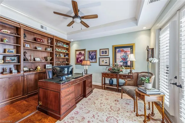 a work room with furniture