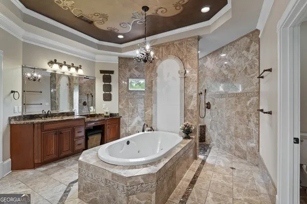 a bathroom with a shower and a sink