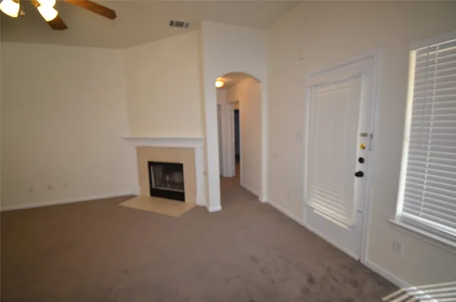 an empty room with a window