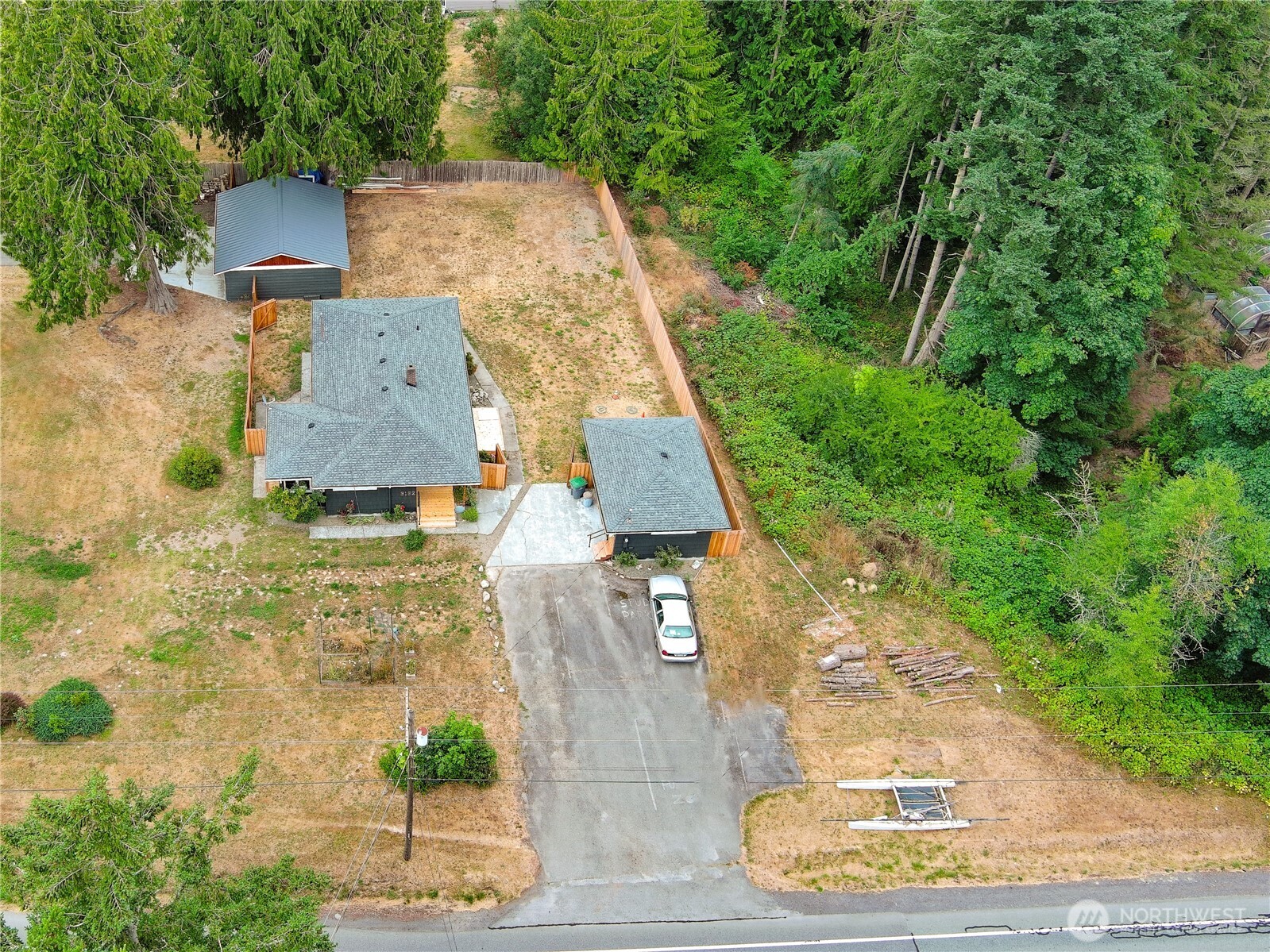 6192 State Rte 20 Port Townsend, WA 98368 - Photo 3 of 25 an aerial view of a house with a yard