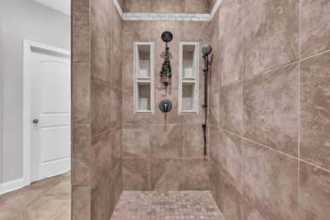 a bathroom with a shower