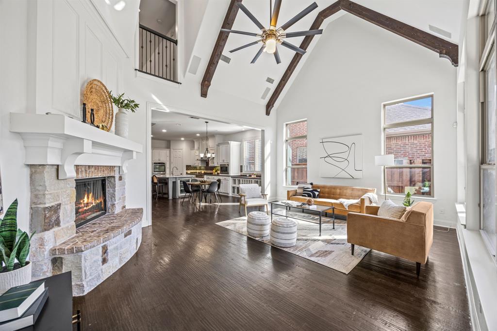 3040 Dunverny The Colony, TX 75056 - Photo 8 of 40 a living room with fireplace furniture and a large window