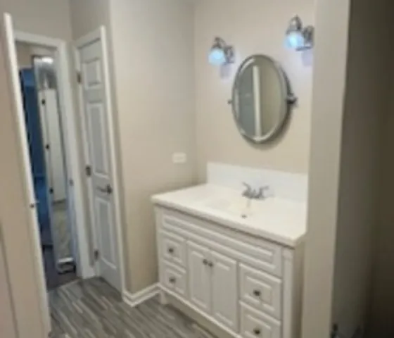 a view of entryway with wooden floor