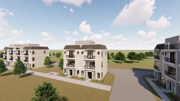 a view of a large building with a view of a city