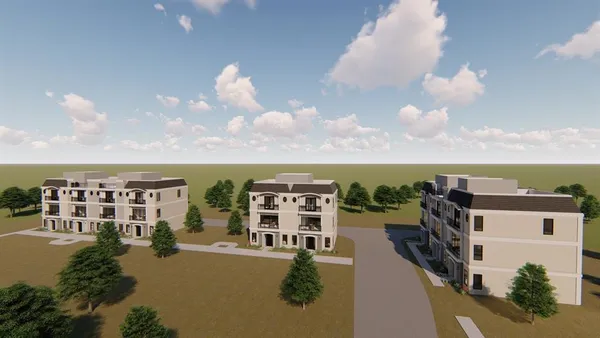 a view of a city with tall buildings