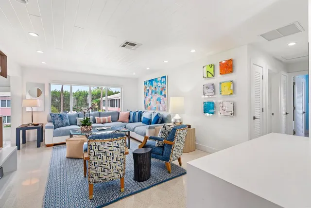 a living room with furniture