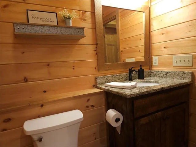 a view of a porch of a house
