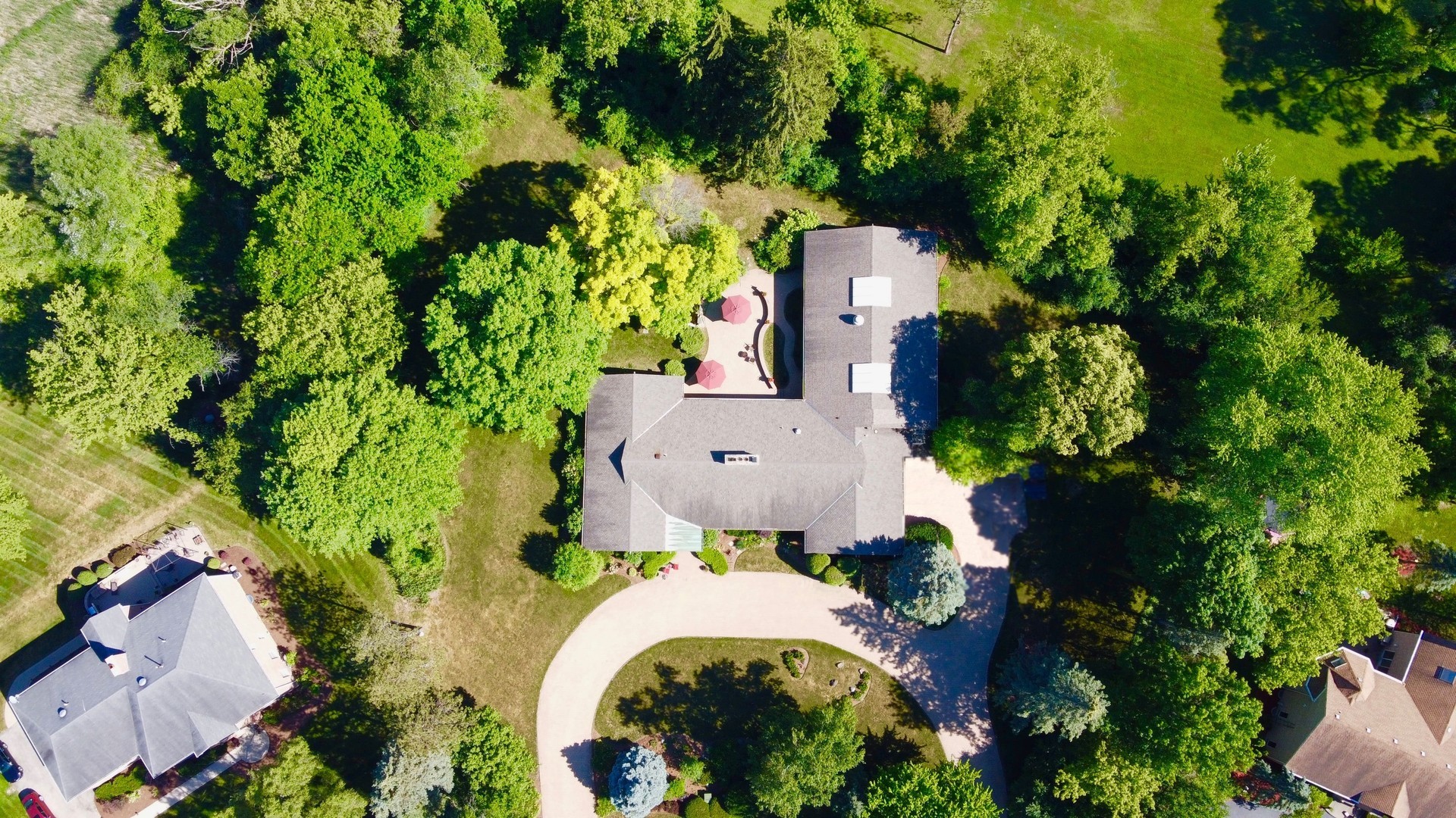 2327 Coach Road Long Grove, IL 60047 - Photo 51 of 58 an aerial view of a house with a yard and garden