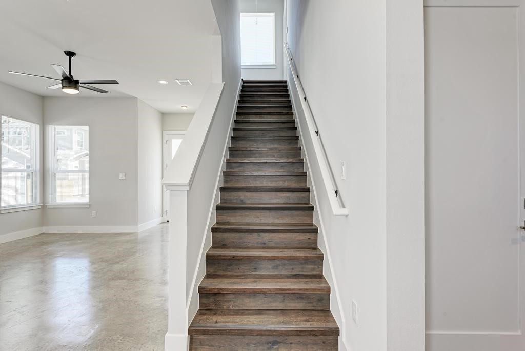 7714 Watson Street, Unit B Austin, TX 78757 - Photo 16 of 40 Stairs to upstairs bedrooms