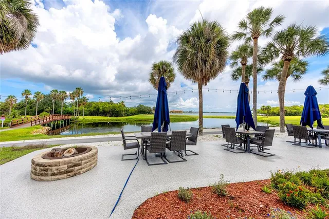 an aerial view of a house with a garden