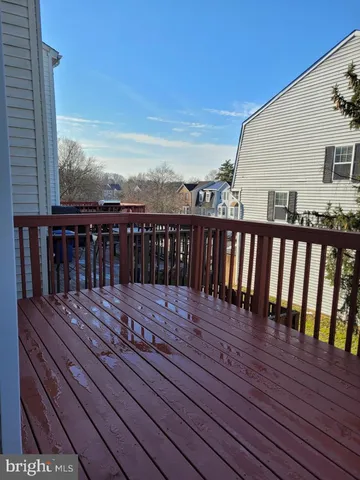 a view of wooden balcony
