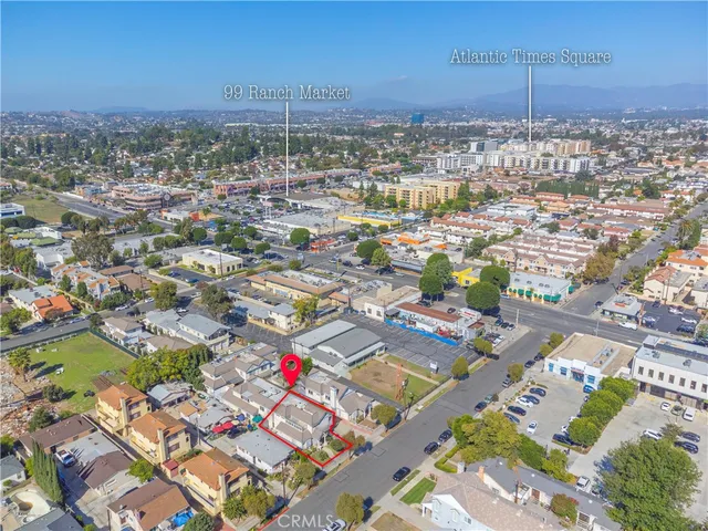 an aerial view of multiple house