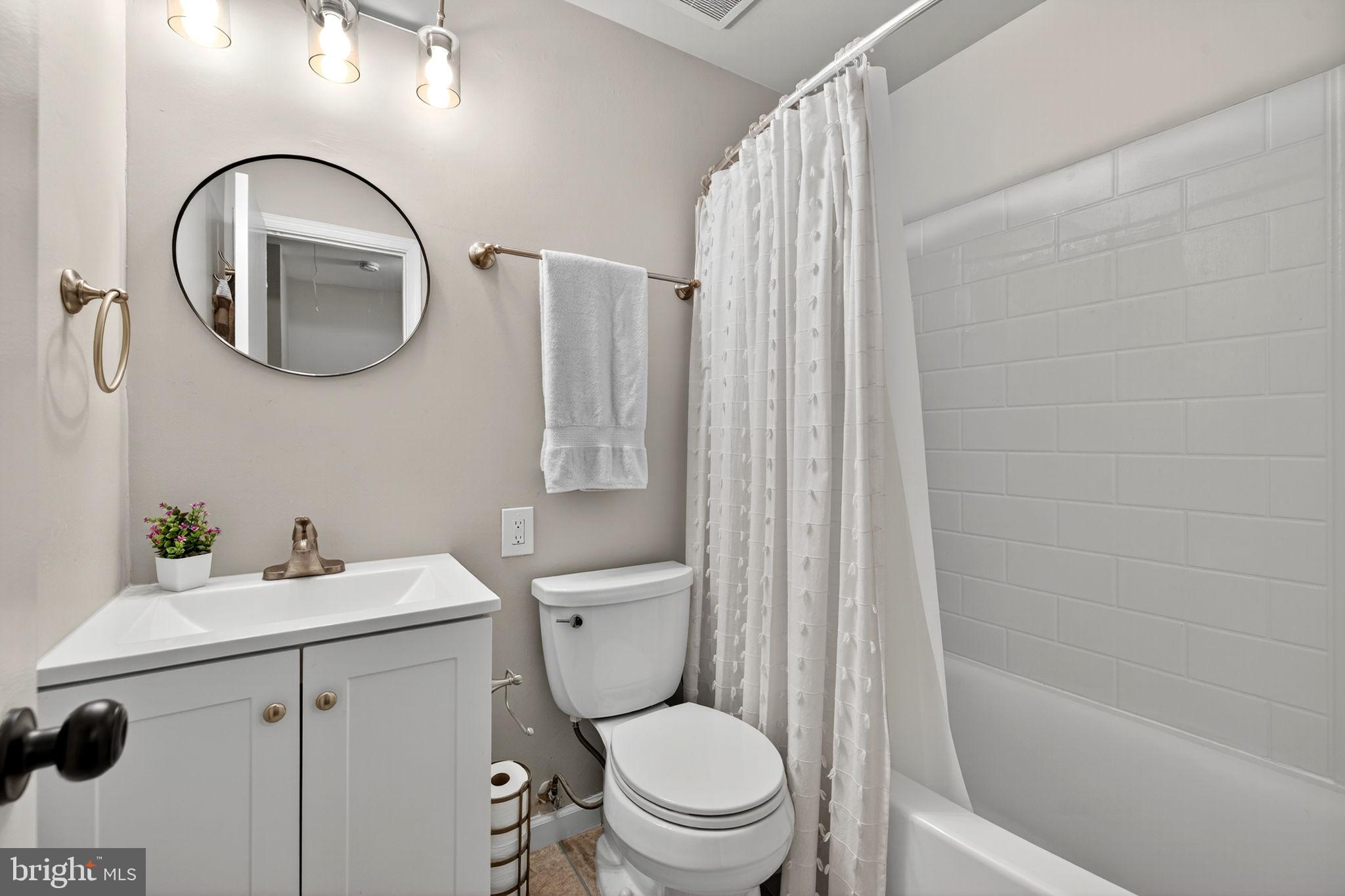 6517 Orono Court Springfield, VA 22152 - Photo 46 of 64 a bathroom with a sink a toilet and a mirror