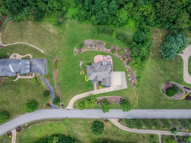 an aerial view of a house