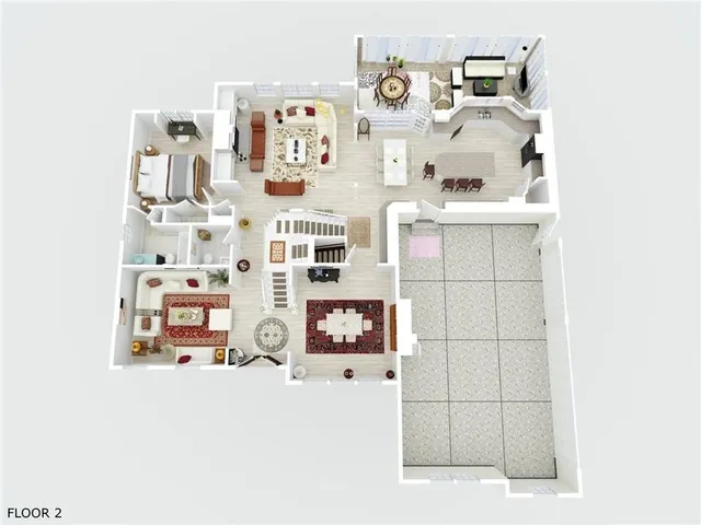 a view of a kitchen with refrigerator and cabinets