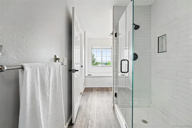 a bathroom with a shower