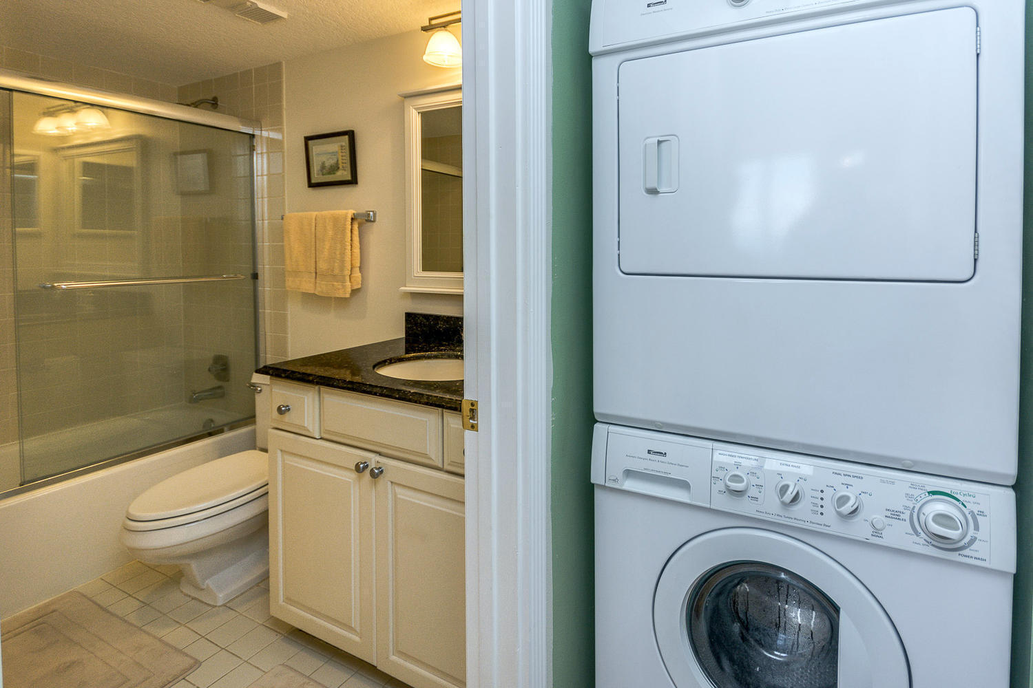 400 Ocean Trail Way, Unit 904 Jupiter, FL 33477 - Photo 20 of 31 a bathroom with a granite countertop sink toilet and shower